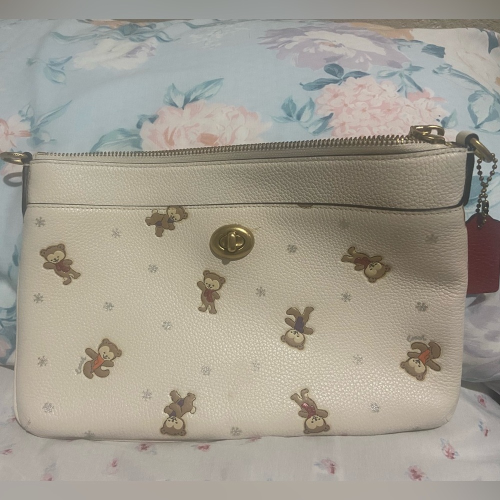Charming coach Cream Bag with Bear Print